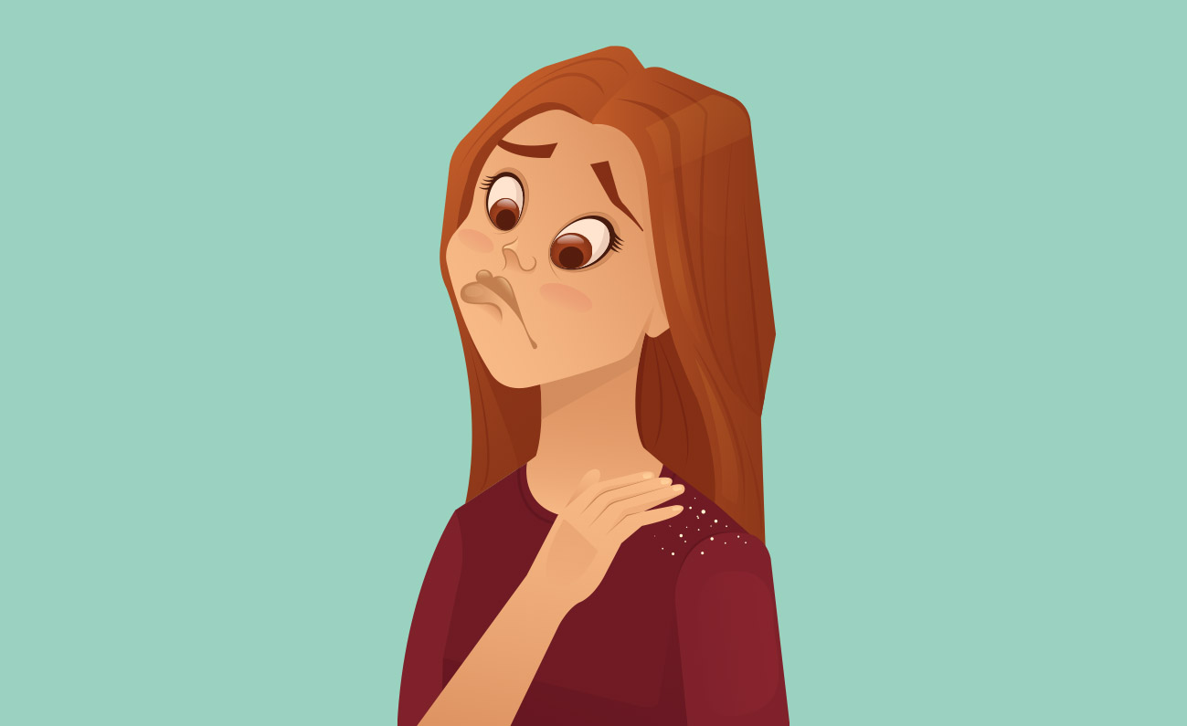 Pige med toer hovedbundPige med toer hovedbund